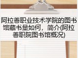 阿拉善职业技术学院的图书馆藏书量如何，简介(阿拉善职院图书馆概况)