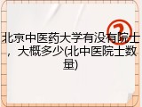 北京中医药大学有没有院士，大概多少(北中医院士数量)
