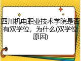 四川机电职业技术学院是否有双学位，为什么(双学位原因)