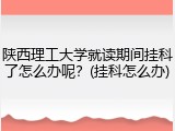 陕西理工大学就读期间挂科了怎么办呢？(挂科怎么办)