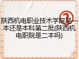 陕西机电职业技术学院是一本还是本科第二批(陕西机电职院是二本吗)