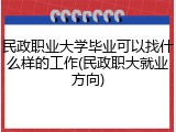 民政职业大学毕业可以找什么样的工作(民政职大就业方向)