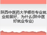 陕西中医药大学哪些专业就业前景好，为什么(陕中医好就业专业)