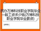 民办万博科技职业学院毕业一般工资多少钱(万博科技职业学院毕业薪资)