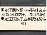 黑龙江民族职业学院什么专业就业比较好，原因是啥(黑龙江民族职业学院优势专业)