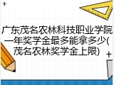 广东茂名农林科技职业学院一年奖学金最多能拿多少(茂名农林奖学金上限)