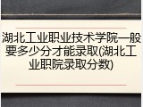 湖北工业职业技术学院一般要多少分才能录取(湖北工业职院录取分数)