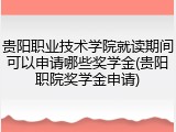 贵阳职业技术学院就读期间可以申请哪些奖学金(贵阳职院奖学金申请)