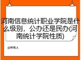 河南信息统计职业学院是什么级别，公办还是民办(河南统计学院性质)