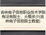 吉林电子信息职业技术学院有没有院士，大概多少(吉林电子信息院士数量)