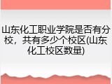 山东化工职业学院是否有分校，共有多少个校区(山东化工校区数量)