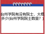 台州学院有没有院士，大概多少(台州学院院士数量？)