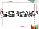 许昌电气职业学院毕业如何调档案呢(档案调取流程)
