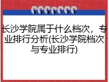 长沙学院属于什么档次，专业排行分析(长沙学院档次与专业排行)