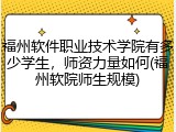 福州软件职业技术学院有多少学生，师资力量如何(福州软院师生规模)