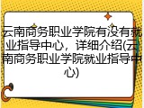 云南商务职业学院有没有就业指导中心，详细介绍(云南商务职业学院就业指导中心)