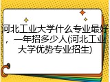 河北工业大学什么专业最好，一年招多少人(河北工业大学优势专业招生)