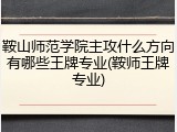 鞍山师范学院主攻什么方向有哪些王牌专业(鞍师王牌专业)