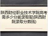 陕西财经职业技术学院高考需多少分能录取呢(陕西财院录取分数线)