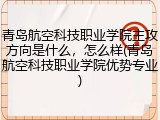 青岛航空科技职业学院主攻方向是什么，怎么样(青岛航空科技职业学院优势专业)