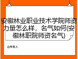 安徽林业职业技术学院师资力量怎么样，名气如何(安徽林职院师资名气)