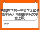 南昌医学院一年奖学金最多能拿多少(南昌医学院奖学金上限)