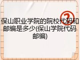 保山职业学院的院校代码和邮编是多少(保山学院代码邮编)