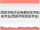 西昌学院开设有哪些奖学和助学金(西昌学院奖助学金)