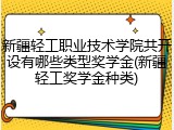 新疆轻工职业技术学院共开设有哪些类型奖学金(新疆轻工奖学金种类)