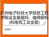 杭州电子科技大学信息工程学院含金量量吗，值得报吗(杭电信工含金量)