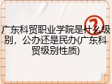 广东科贸职业学院是什么级别，公办还是民办(广东科贸级别性质)