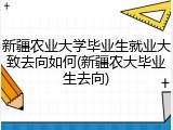 新疆农业大学毕业生就业大致去向如何(新疆农大毕业生去向)