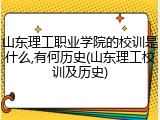 山东理工职业学院的校训是什么,有何历史(山东理工校训及历史)