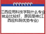 江西应用科技学院什么专业就业比较好，原因是啥(江西应科院优势专业)