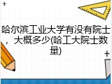 哈尔滨工业大学有没有院士，大概多少(哈工大院士数量)