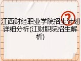 江西财经职业学院招生计划详细分析(江财职院招生解析)
