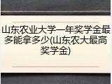 山东农业大学一年奖学金最多能拿多少(山东农大最高奖学金)