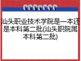汕头职业技术学院是一本还是本科第二批(汕头职院属本科第二批)