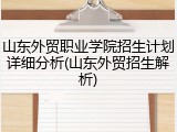 山东外贸职业学院招生计划详细分析(山东外贸招生解析)