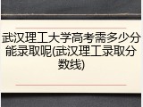 武汉理工大学高考需多少分能录取呢(武汉理工录取分数线)