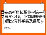 西安高新科技职业学院一年学费多少钱，还有哪些费用(西安高科学费及费用)