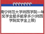 南宁师范大学师园学院一年奖学金最多能拿多少(师园学院奖学金上限)