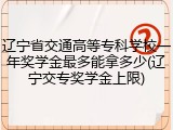 辽宁省交通高等专科学校一年奖学金最多能拿多少(辽宁交专奖学金上限)