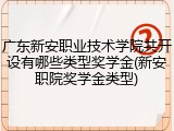 广东新安职业技术学院共开设有哪些类型奖学金(新安职院奖学金类型)