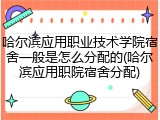 哈尔滨应用职业技术学院宿舍一般是怎么分配的(哈尔滨应用职院宿舍分配)