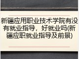 新疆应用职业技术学院有没有就业指导，好就业吗(新疆应职就业指导及前景)