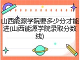 山西能源学院要多少分才能进(山西能源学院录取分数线)