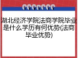 湖北经济学院法商学院毕业是什么学历有何优势(法商毕业优势)