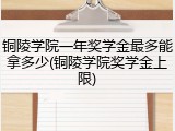 铜陵学院一年奖学金最多能拿多少(铜陵学院奖学金上限)