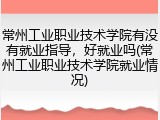 常州工业职业技术学院有没有就业指导，好就业吗(常州工业职业技术学院就业情况)